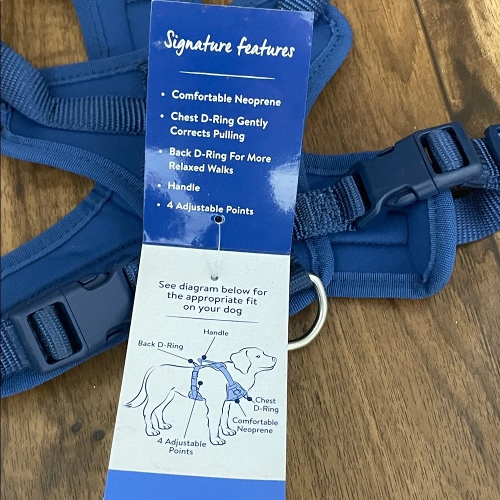 Top Paw Navy Adjustable Small Dog Harness NWT
